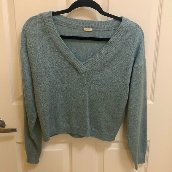 Garage Light Blue V Neck Sweater - Picture 1 of 3